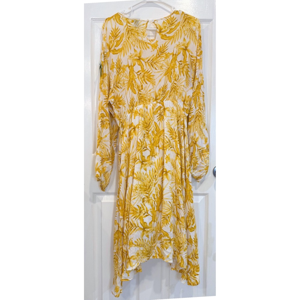 SHEIN Mustard Floral Midi Dress